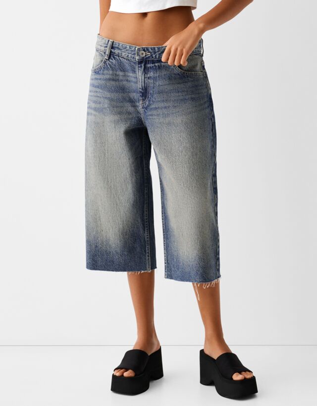 Bershka Bermudas Aus Jeans Denim Damen 40 Blau günstig online kaufen