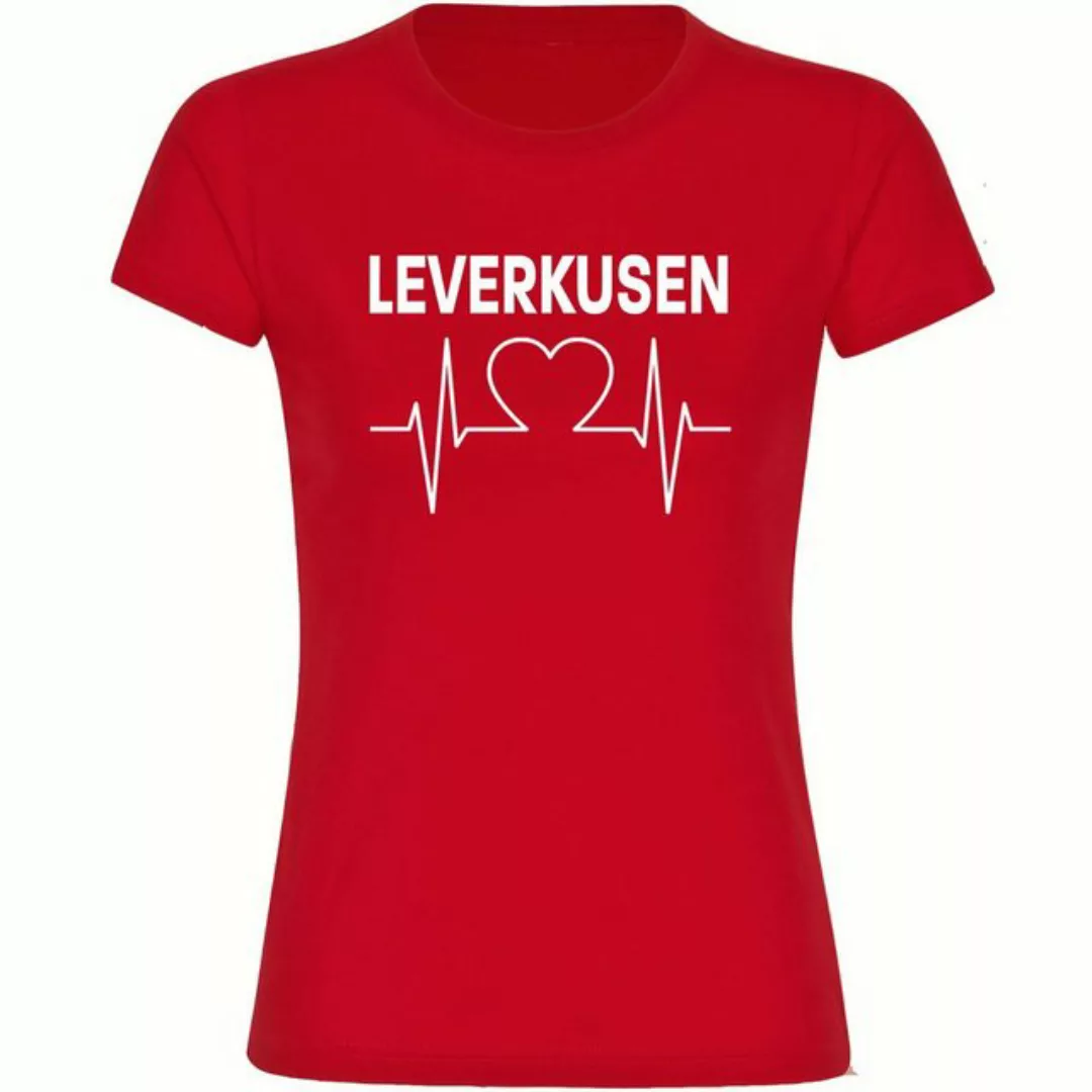 multifanshop T-Shirt Damen Leverkusen - Herzschlag - Frauen günstig online kaufen