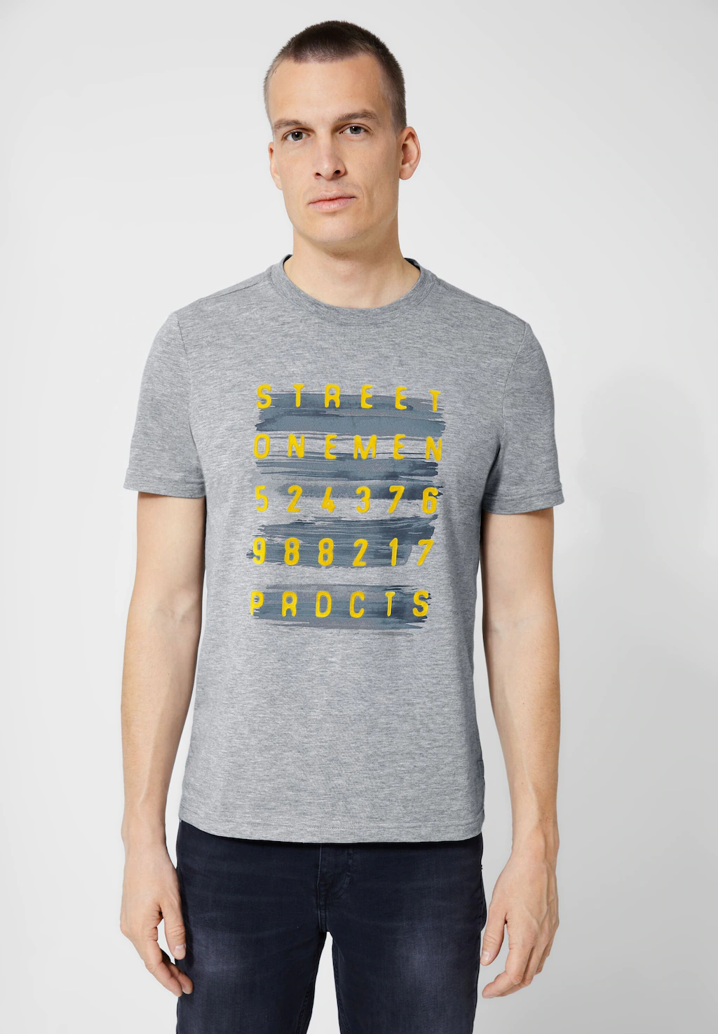 STREET ONE MEN Rundhalsshirt, mit Wordingprint günstig online kaufen