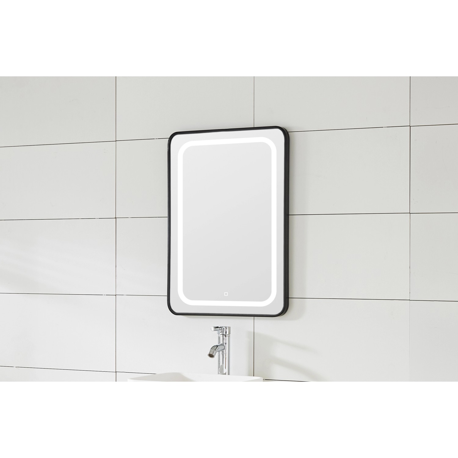 Sanotechnik Spiegel 60 cm Soho mit LED-Beleuchtung Schwarz günstig online kaufen