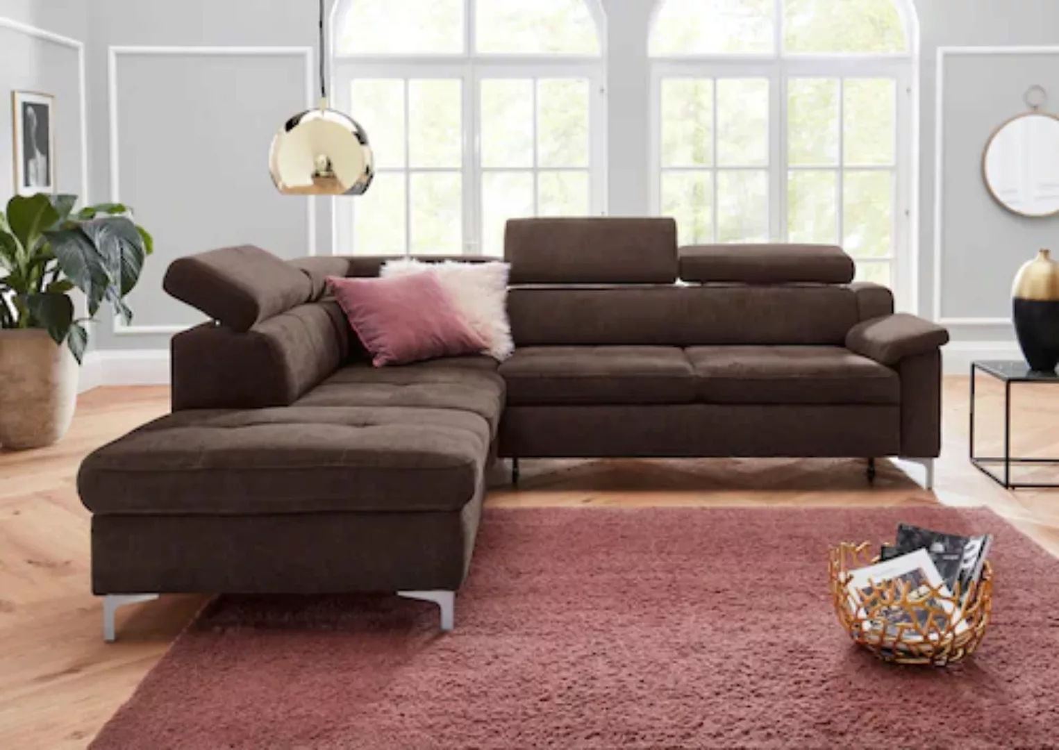 exxpo - sofa fashion Ecksofa "Florenz, L-Form", wahlweise mit Bettfunktion günstig online kaufen