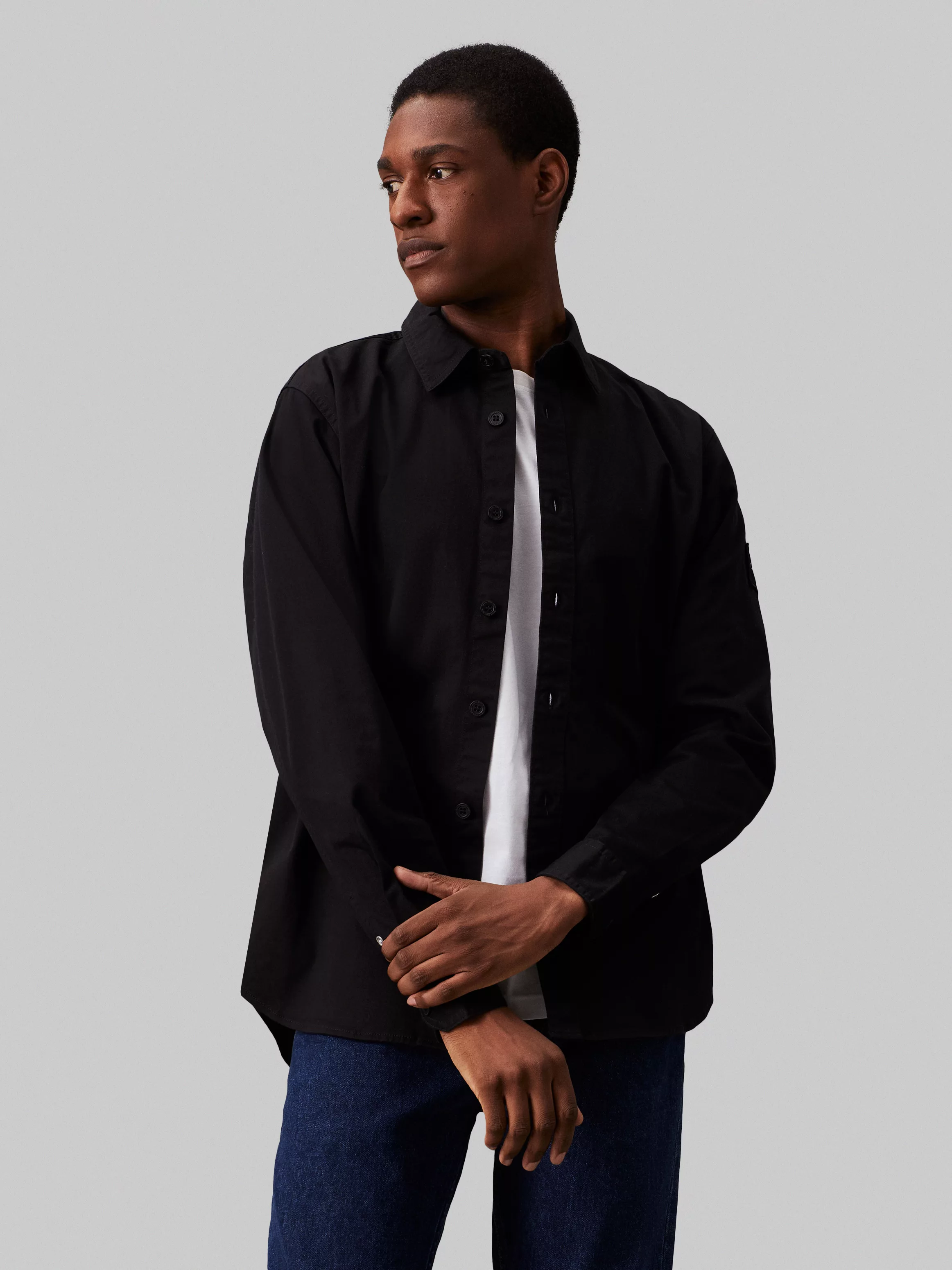 Calvin Klein Jeans Langarmhemd MONOLOGO BADGE RELAXED SHIRT günstig online kaufen