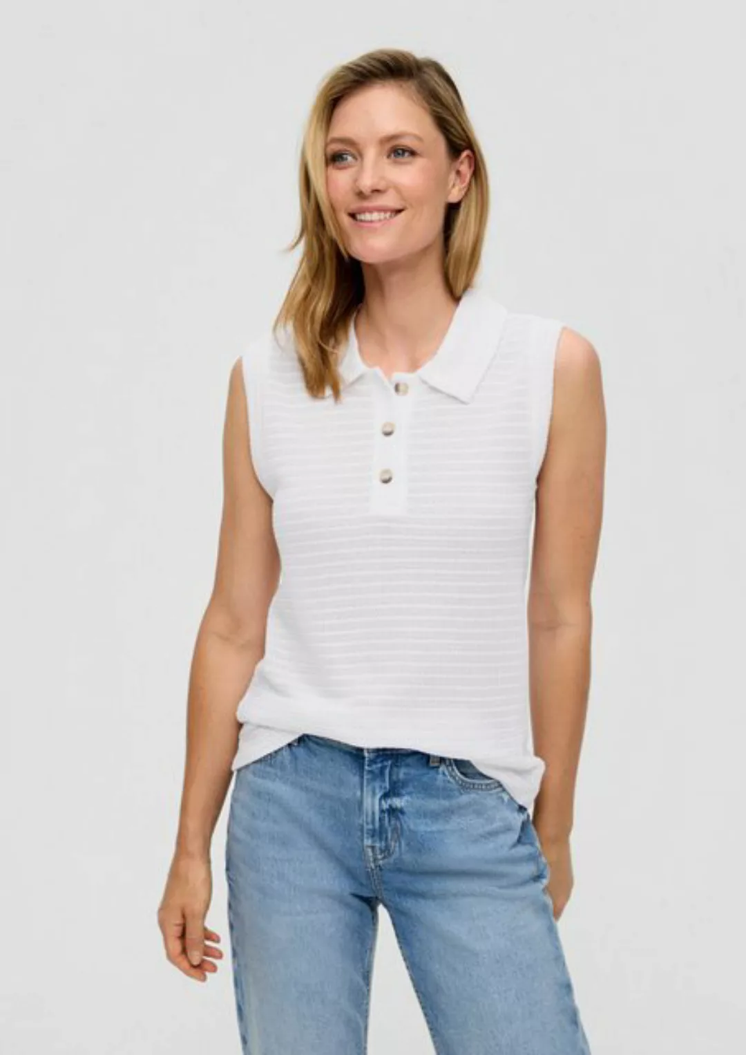 s.Oliver Kurzarmshirt Ärmelloses Shirt mit Hemdkragen im Slim Fit günstig online kaufen