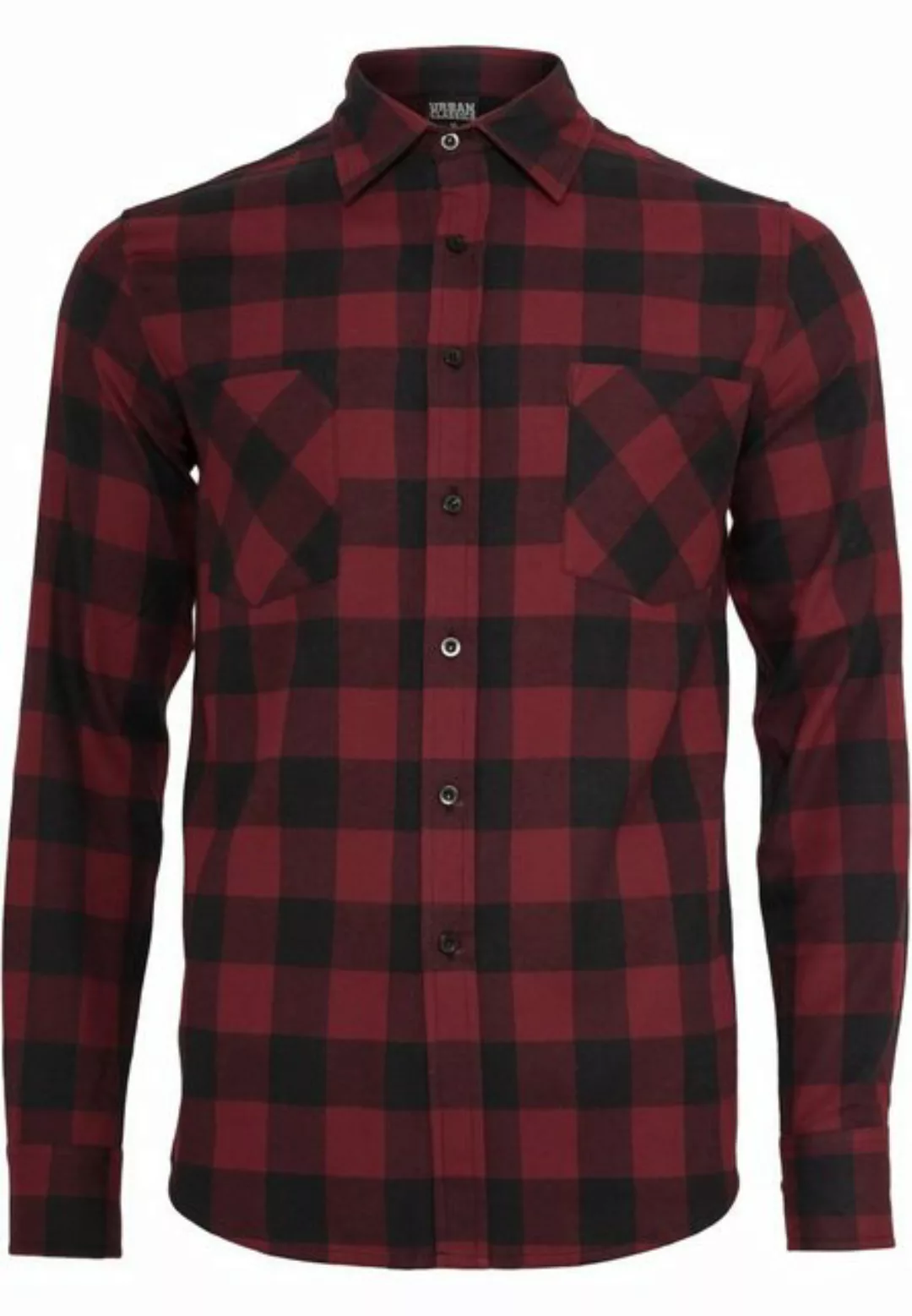 Urban Classics Checked Flanell Shirt TB297 Black Burgundy günstig online kaufen