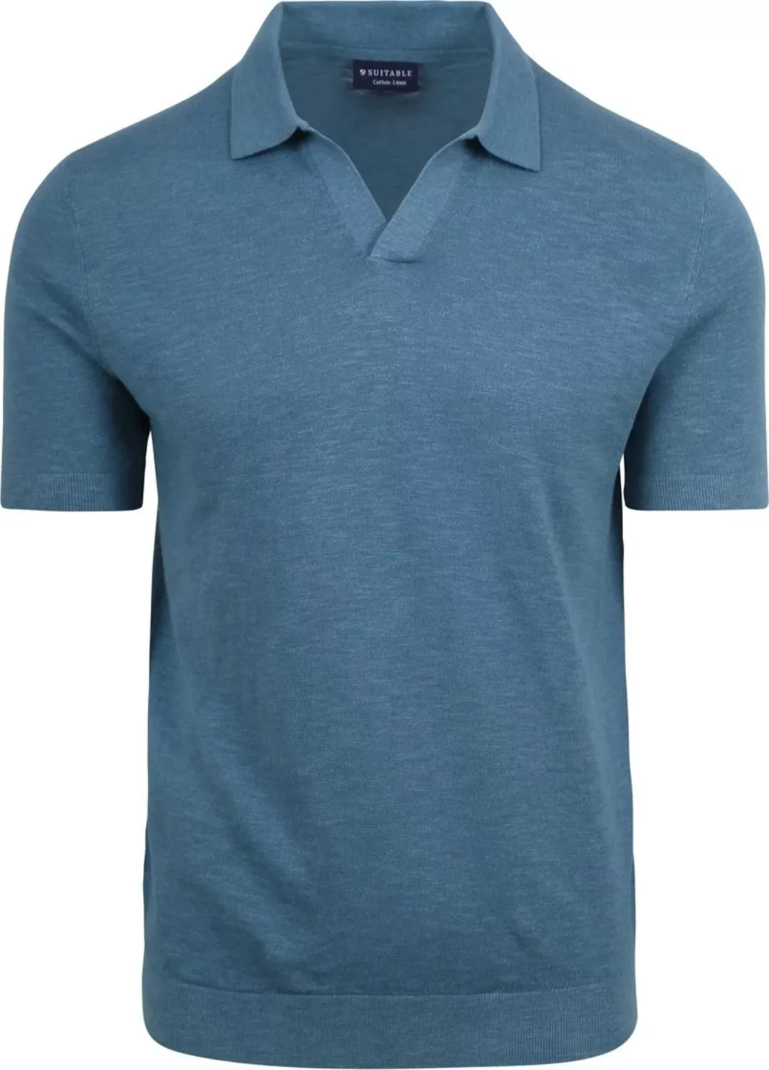 Suitable Poloshirt Riva Leinen Blau - Größe M günstig online kaufen