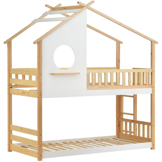 Sweiko Kinderbett Etagenbett,Hausbett,Massivholzbett, (mit Treppe,mit Falls günstig online kaufen