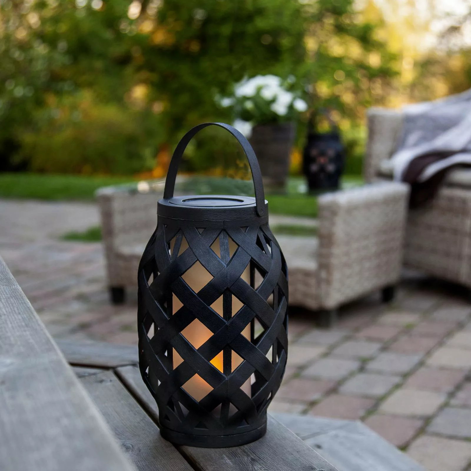 LED-Laterne Flame Lantern, schwarz, Höhe 23 cm günstig online kaufen