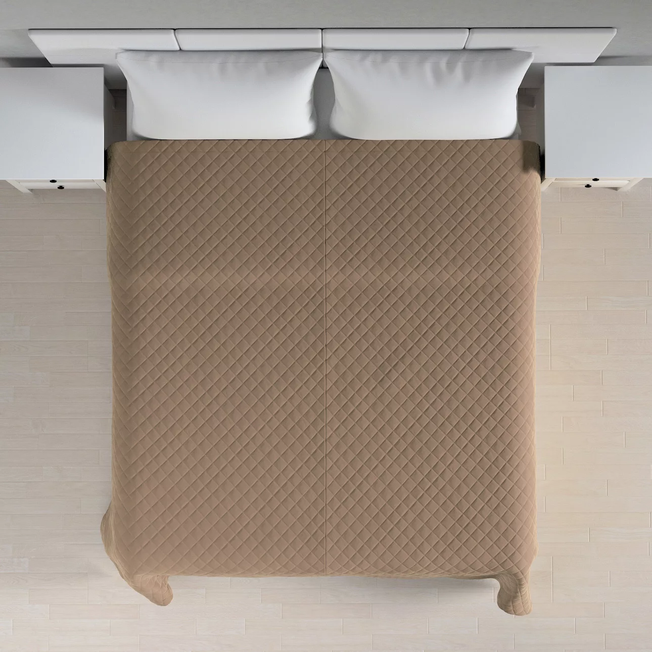 Velvet-Tagesdecke mit Rautensteppung, beige, Velvet (704-35) günstig online kaufen