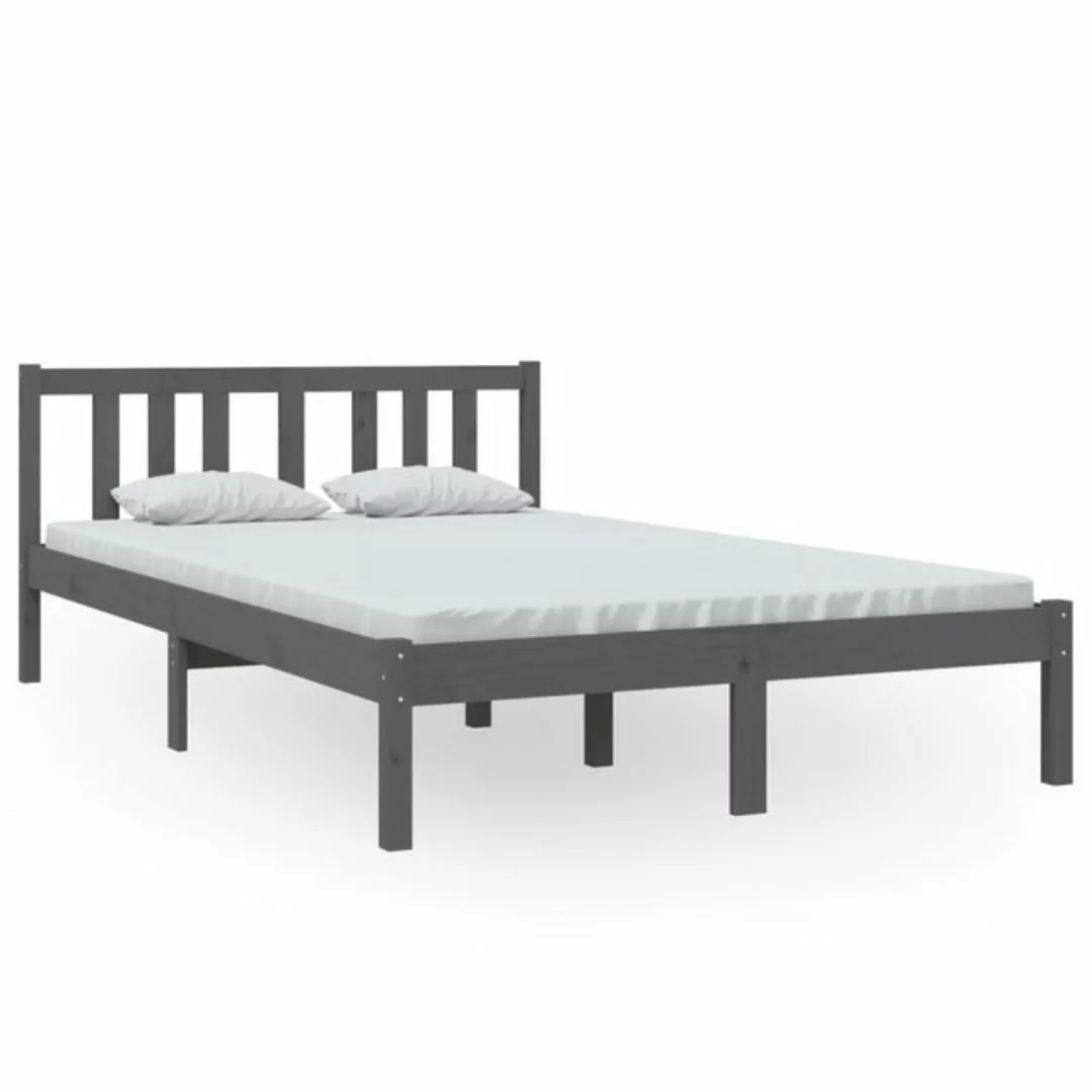 furnicato Bett Massivholzbett Grau 120x200 cm günstig online kaufen