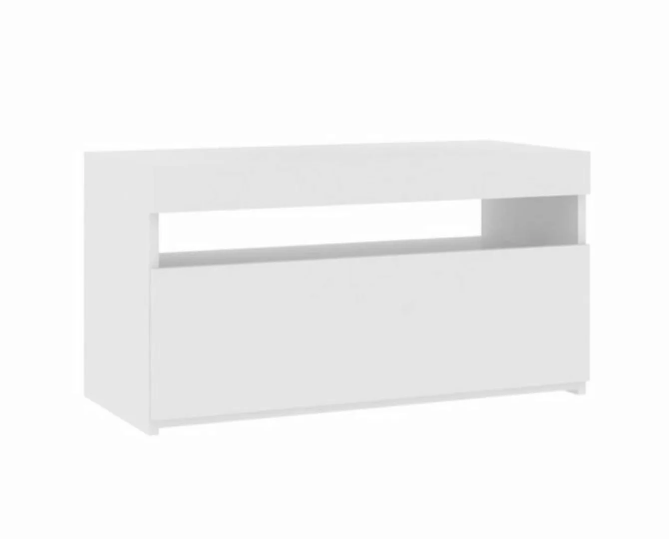 HomeMiYN TV-Schrank TV-Schrank mit LED-Leuchten Hochglanz-Weiß 75x35x40 cm günstig online kaufen