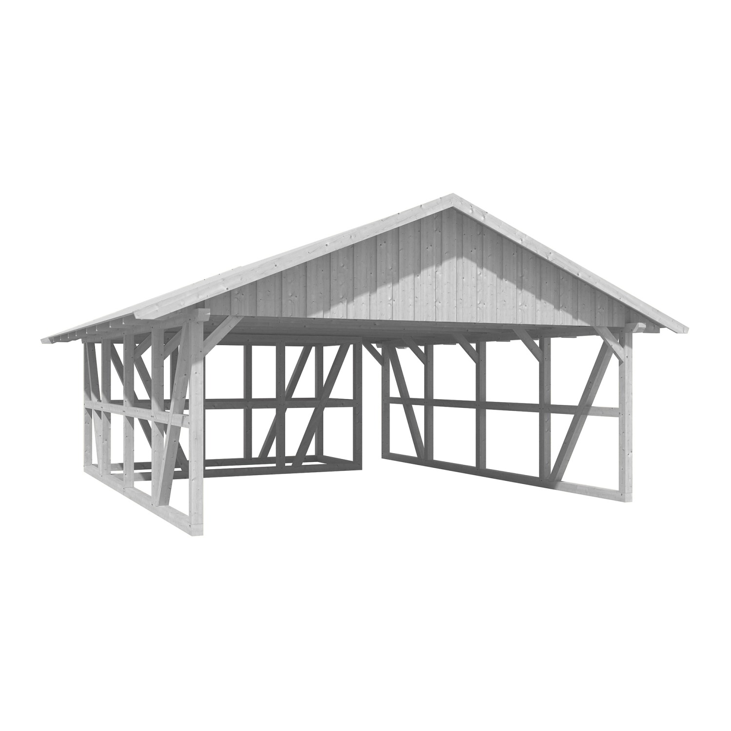 Skan Holz Carport Schwarzwald m. Dachschalung u. Abstellr. B 684 x 772 cm W günstig online kaufen