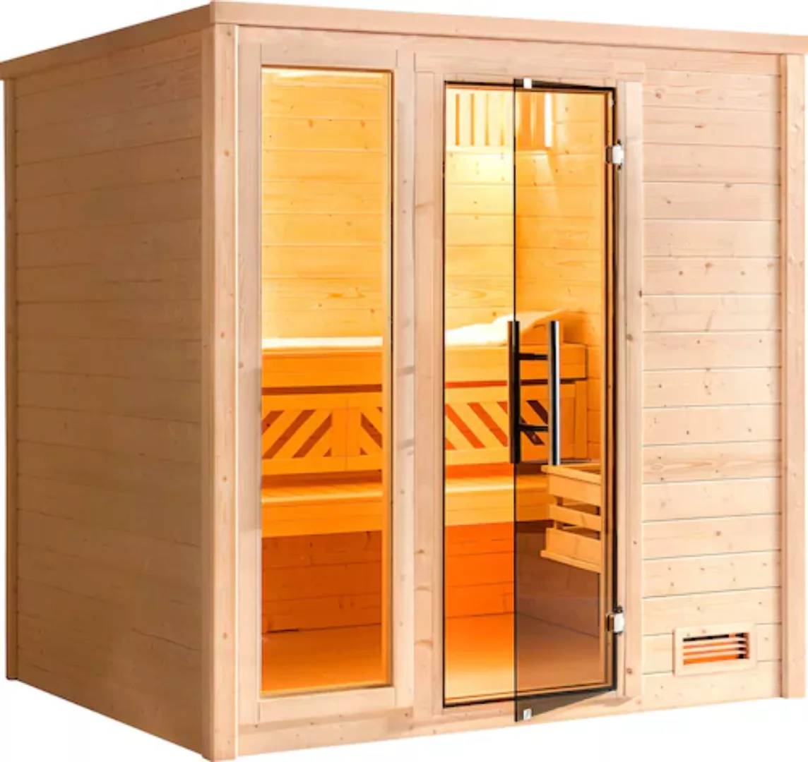 Weka Premium Massivholz-Sauna Bergen 1.8 Sparset 7,5 kW OS digi. Steuerung günstig online kaufen