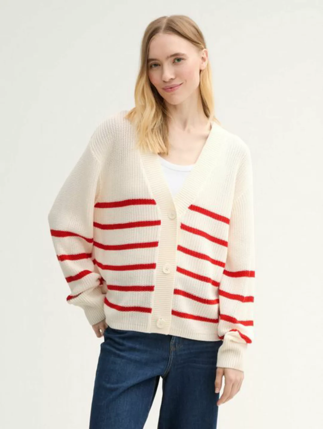 TOM TAILOR Denim Cardigan Strick Cardigan mit V-Ausschnitt günstig online kaufen