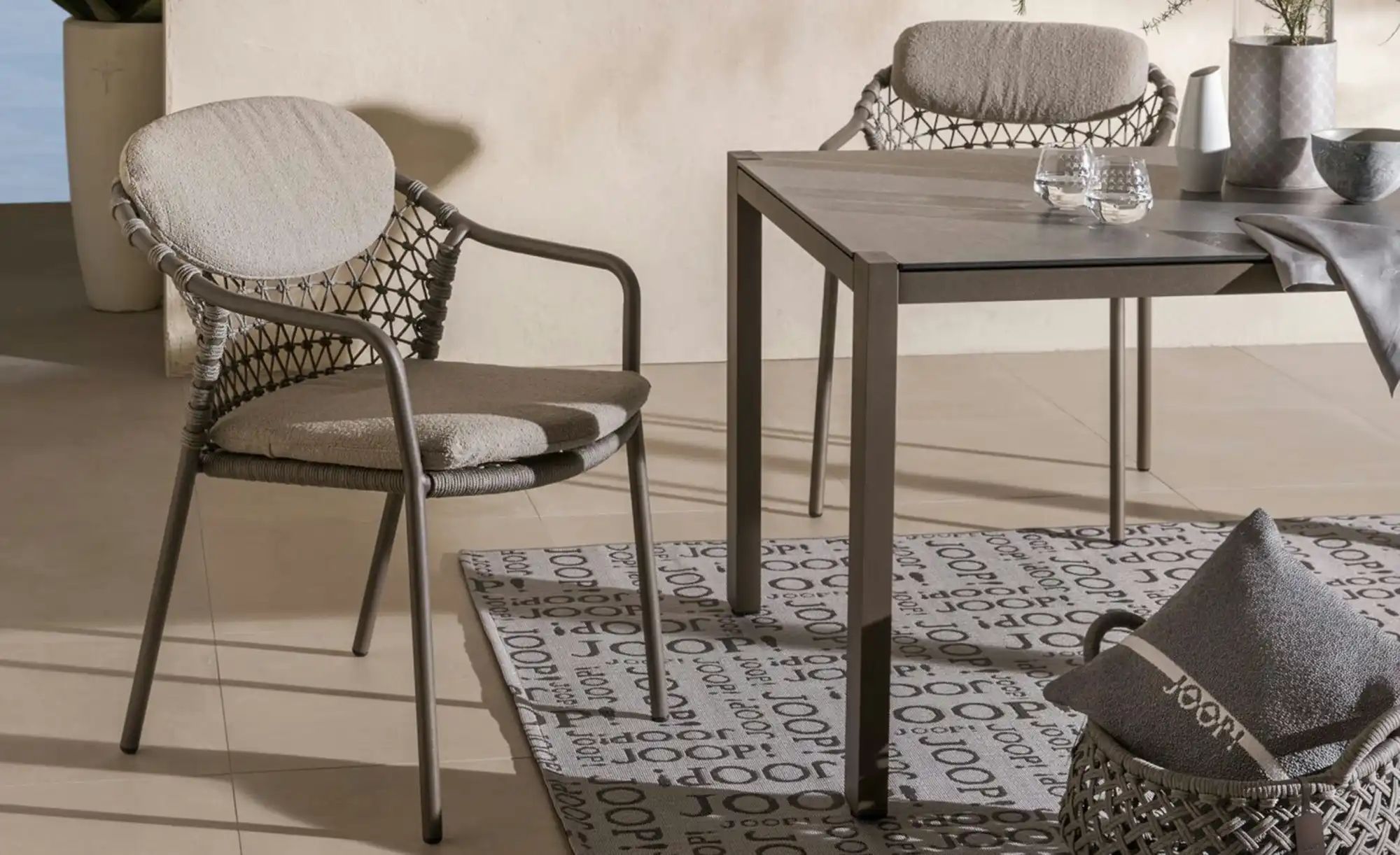 JOOP! Tischplatte  Pole ¦ grau ¦ Maße (cm): B: 95 H: 2,3 Garten > Gartenmöb günstig online kaufen