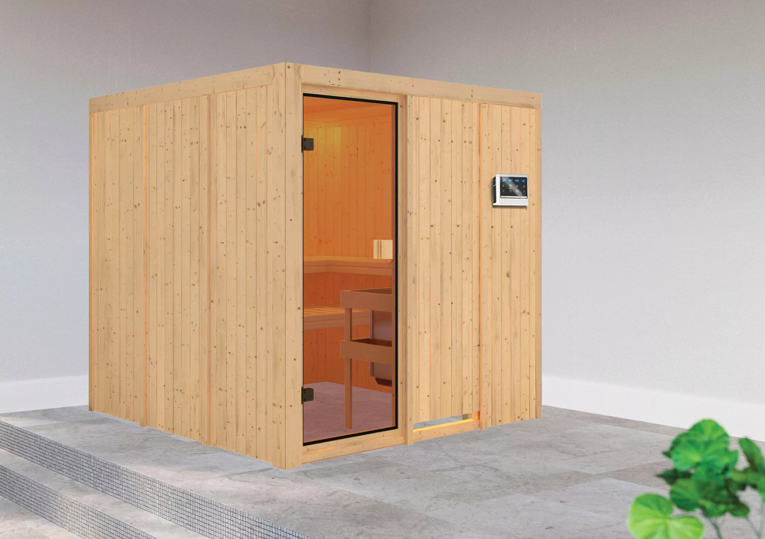 welltime Sauna »Mars«, (Set), 9 kW-Bio-Ofen mit ext. Steuerung günstig online kaufen