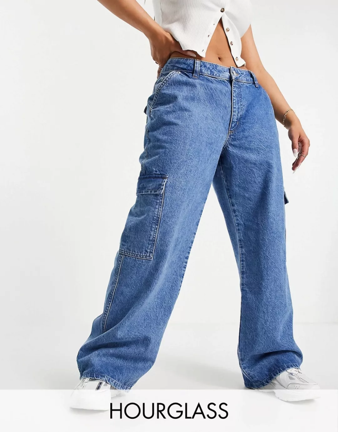 ASOS DESIGN Hourglass – Superlockere Dad-Jeans aus Bio-Baumwollmix mit nied günstig online kaufen
