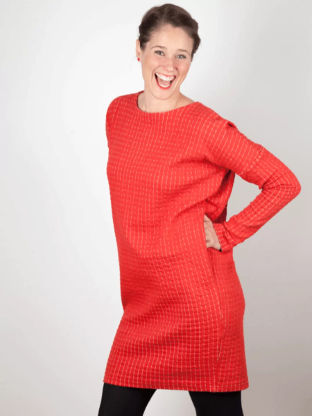 Kleid Mit Taschen Rot, Bio-baumwolle günstig online kaufen