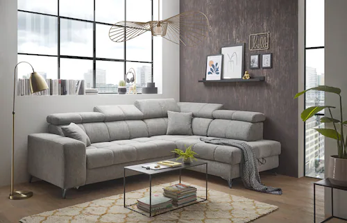 ED EXCITING DESIGN Ecksofa "Sydney L-Form", mit Bettfunktion, Bettkasten, K günstig online kaufen