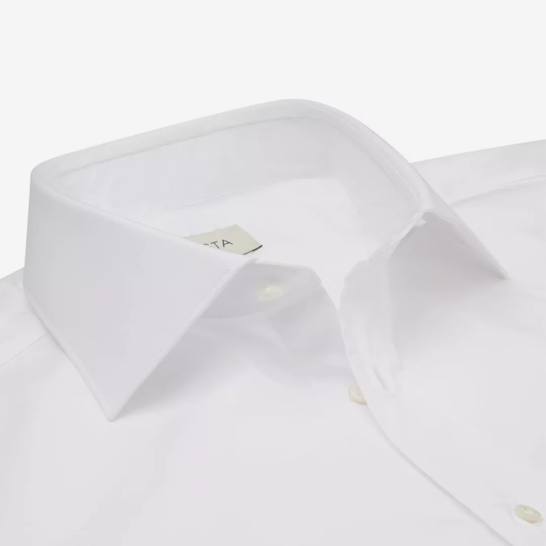 Hemd  einfarbig  weiß 100% baumwolle fleckenabweisende twill doppelt gezwir günstig online kaufen