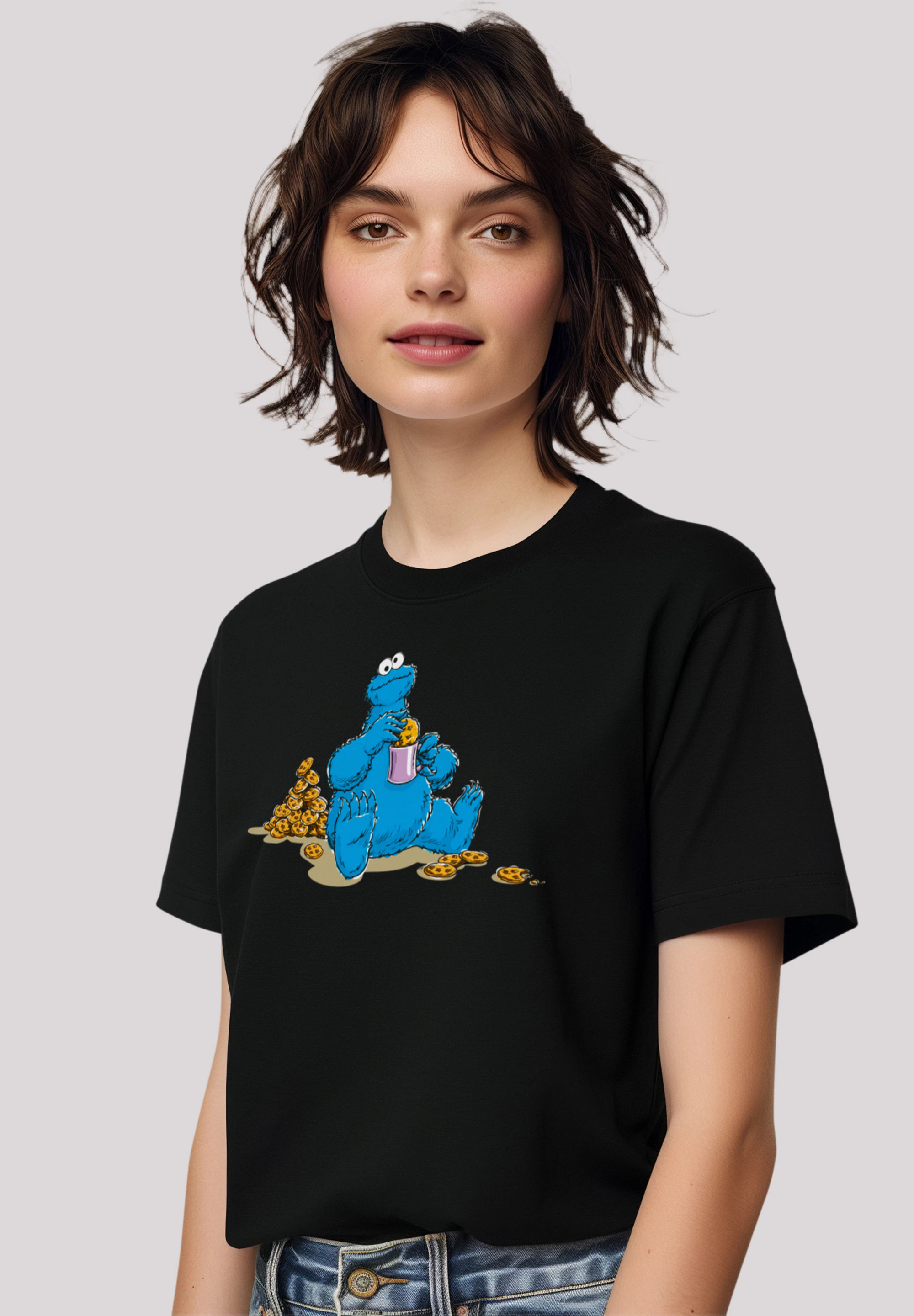 F4NT4STIC T-Shirt "Sesamstraße Cookie Monster Coockietime", Premium Qualitä günstig online kaufen