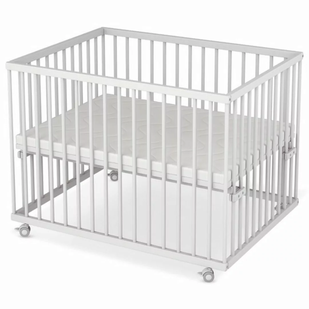 Sämann Babybett Laufgitter 75x100 cm mit Matratze Basic weiß Premium Kollek günstig online kaufen