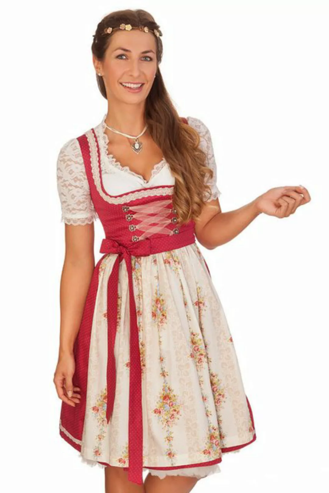 MarJo Dirndl Midi Dirndl 2tlg. - BABIA - rot günstig online kaufen