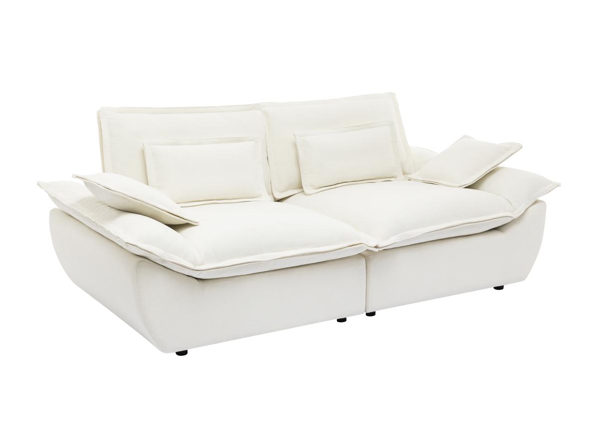 Sofa 3-Sitzer - melierter Stoff - Elfenbein - NARANGO günstig online kaufen