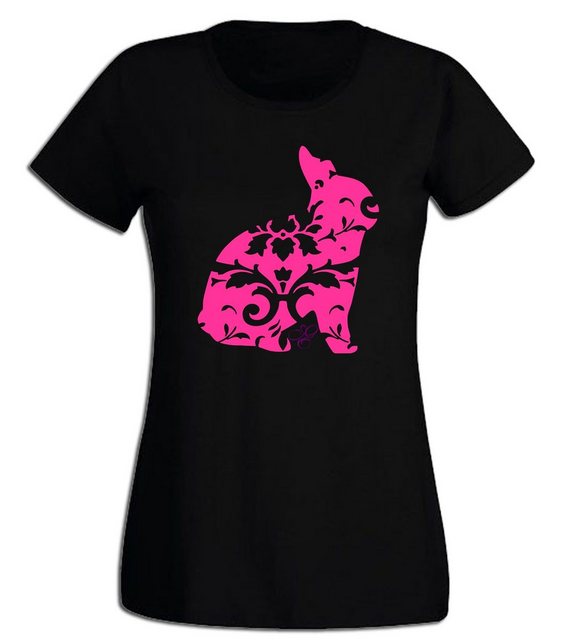 G-graphics T-Shirt Damen T-Shirt - Blumenhase Pink-Purple-Collection, mit t günstig online kaufen