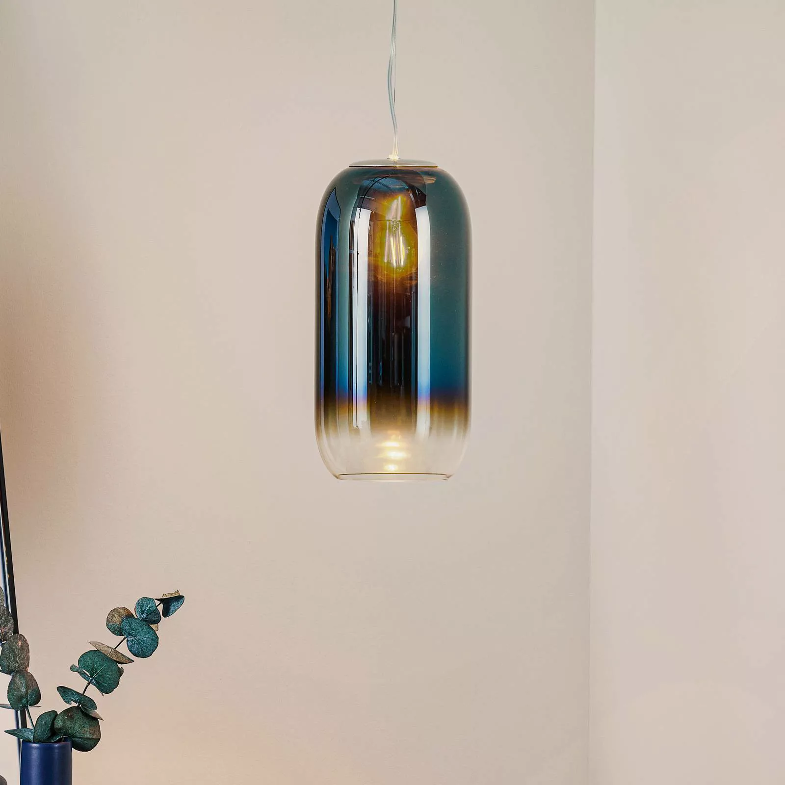 Artemide Gople Mini Hängeleuchte blau/silber günstig online kaufen