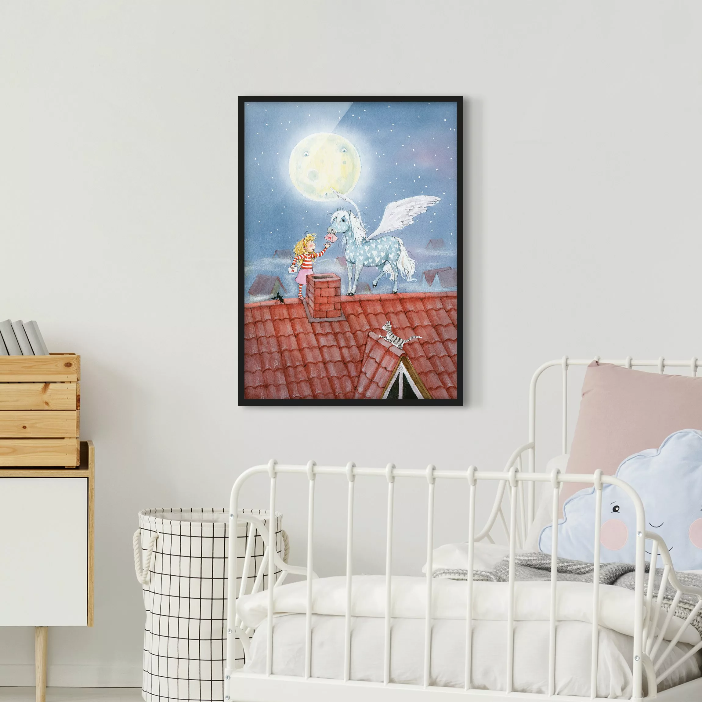 Bild mit Rahmen Kinderzimmer - Hochformat Maries Zauberpony günstig online kaufen