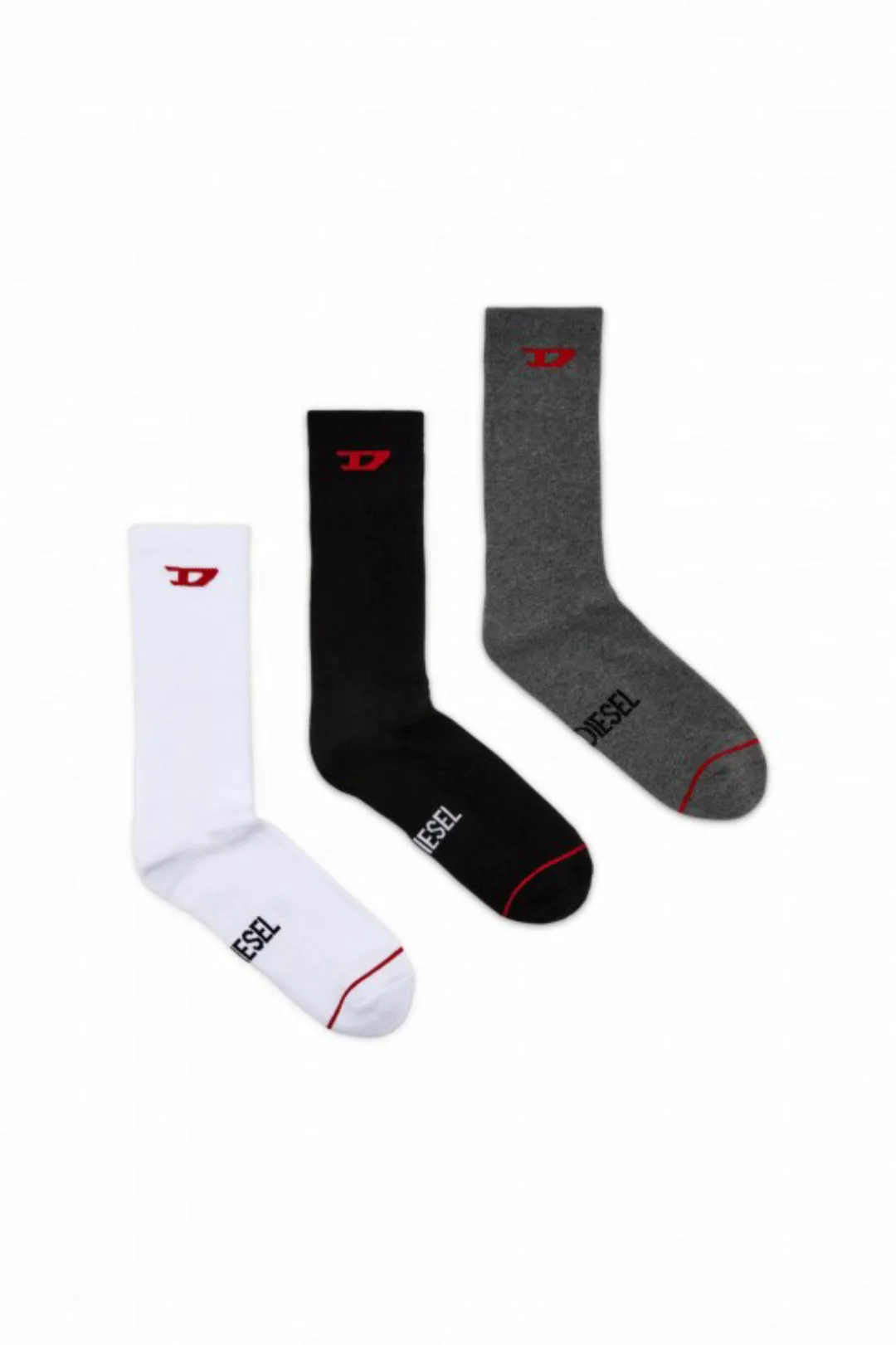 Diesel 3-er Set Socken Schwarz, Grau & Weiß günstig online kaufen