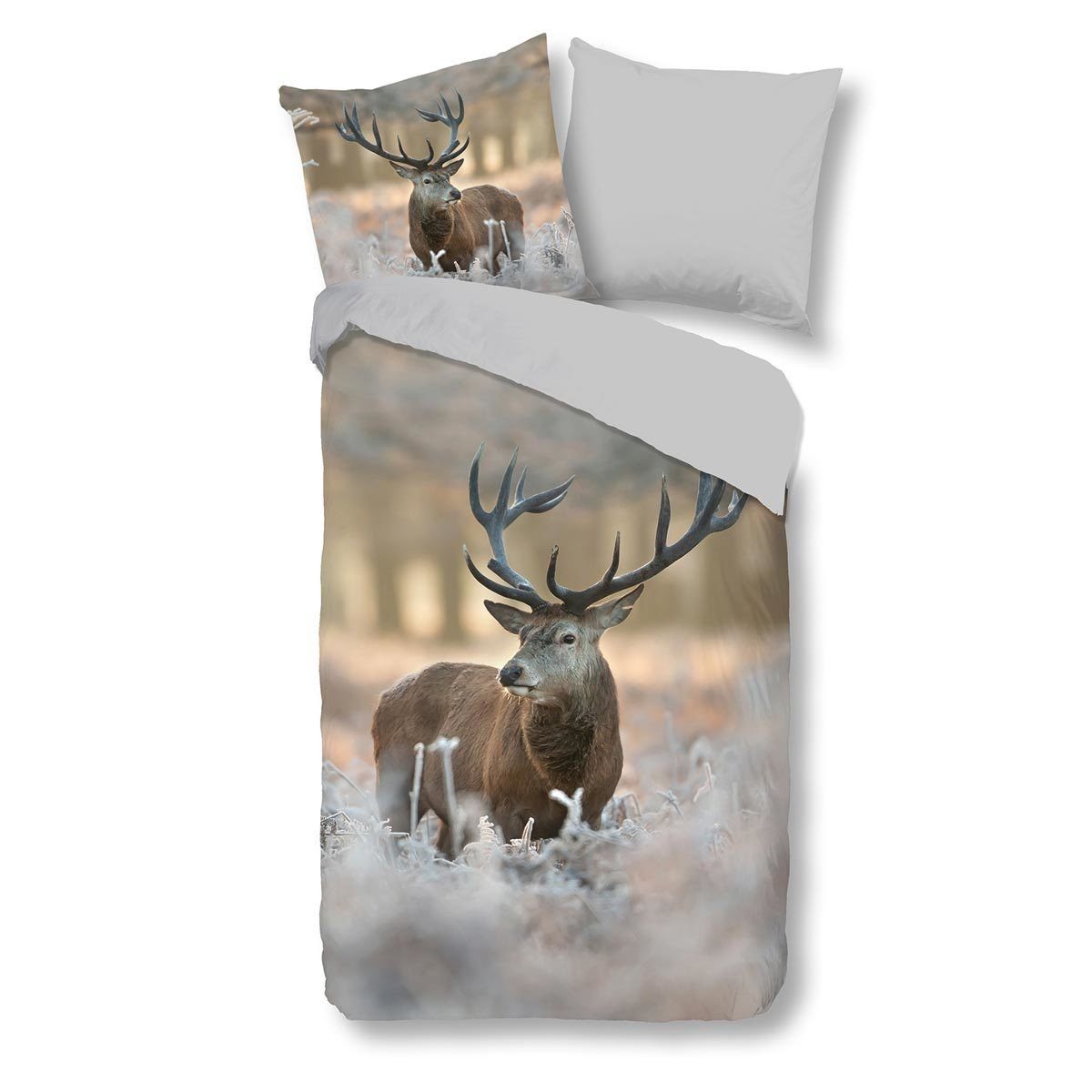 TRAUMSCHLAF Bettwäsche Hirsch, Flanell, 2 teilig, günstig online kaufen