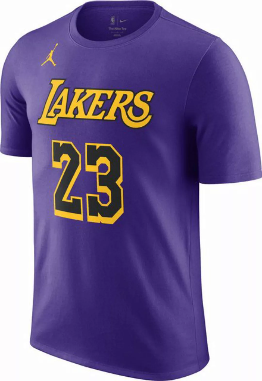 Nike Kurzarmshirt Jordan Los Angeles Lakers Herren T-Shirt lila/gelb günstig online kaufen