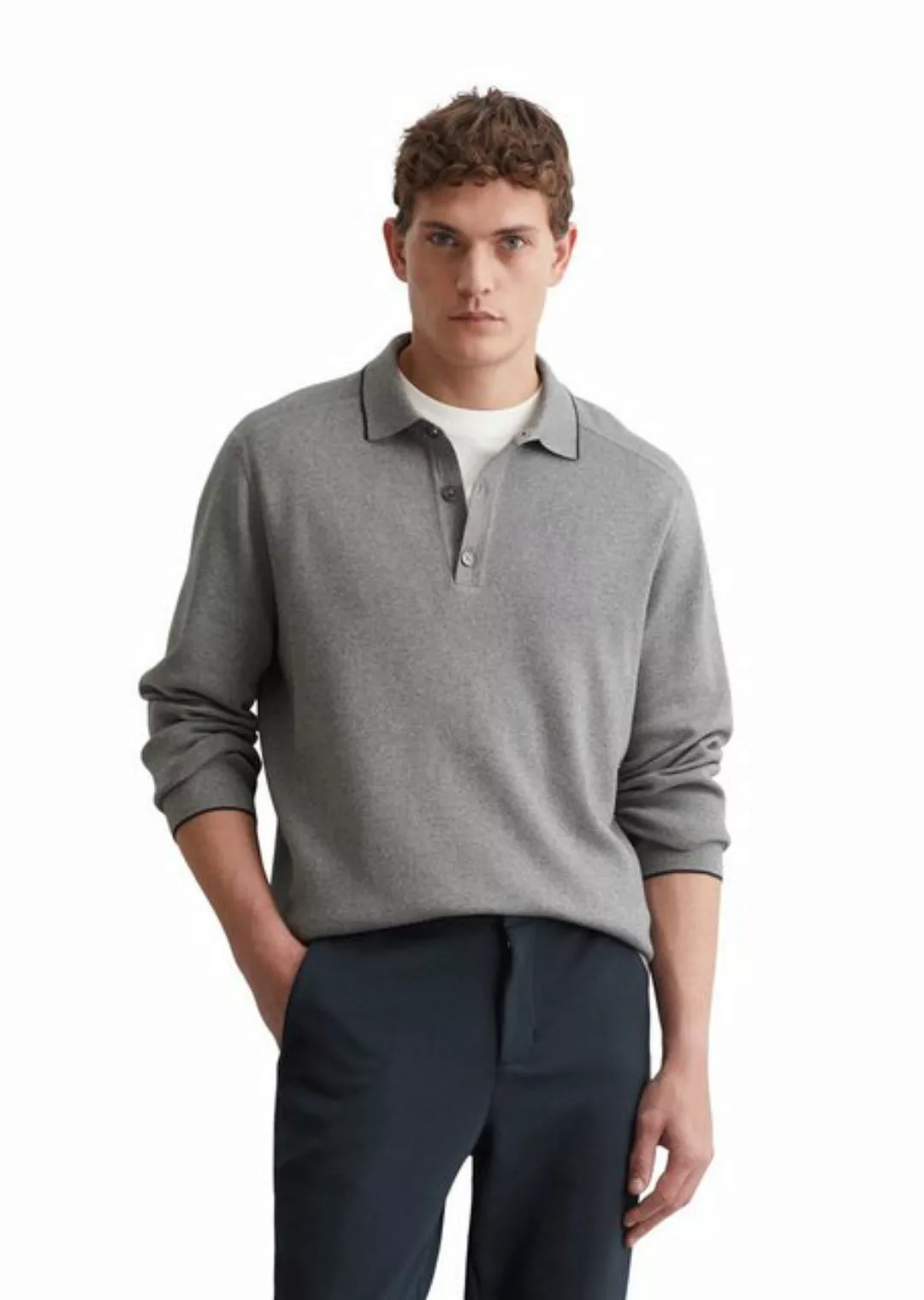 Marc O'Polo Polokragenpullover elegante, dicht gestrickte Milano-Struktur günstig online kaufen