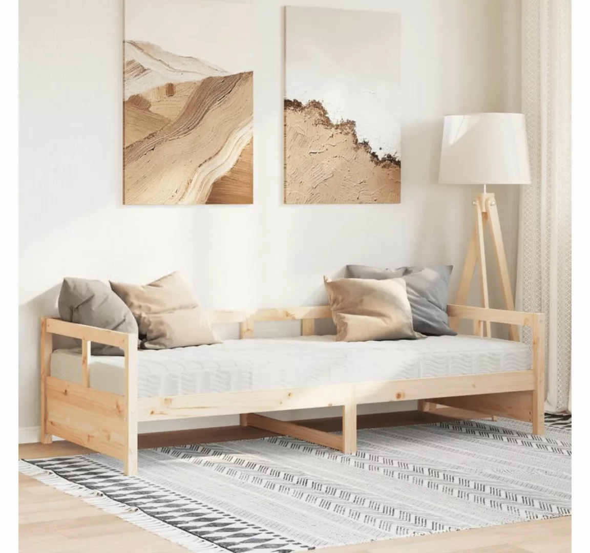 vidaXL Gästebett Gästebett Tagesbett mit Matratze 90x200 cm Massivholz Kief günstig online kaufen