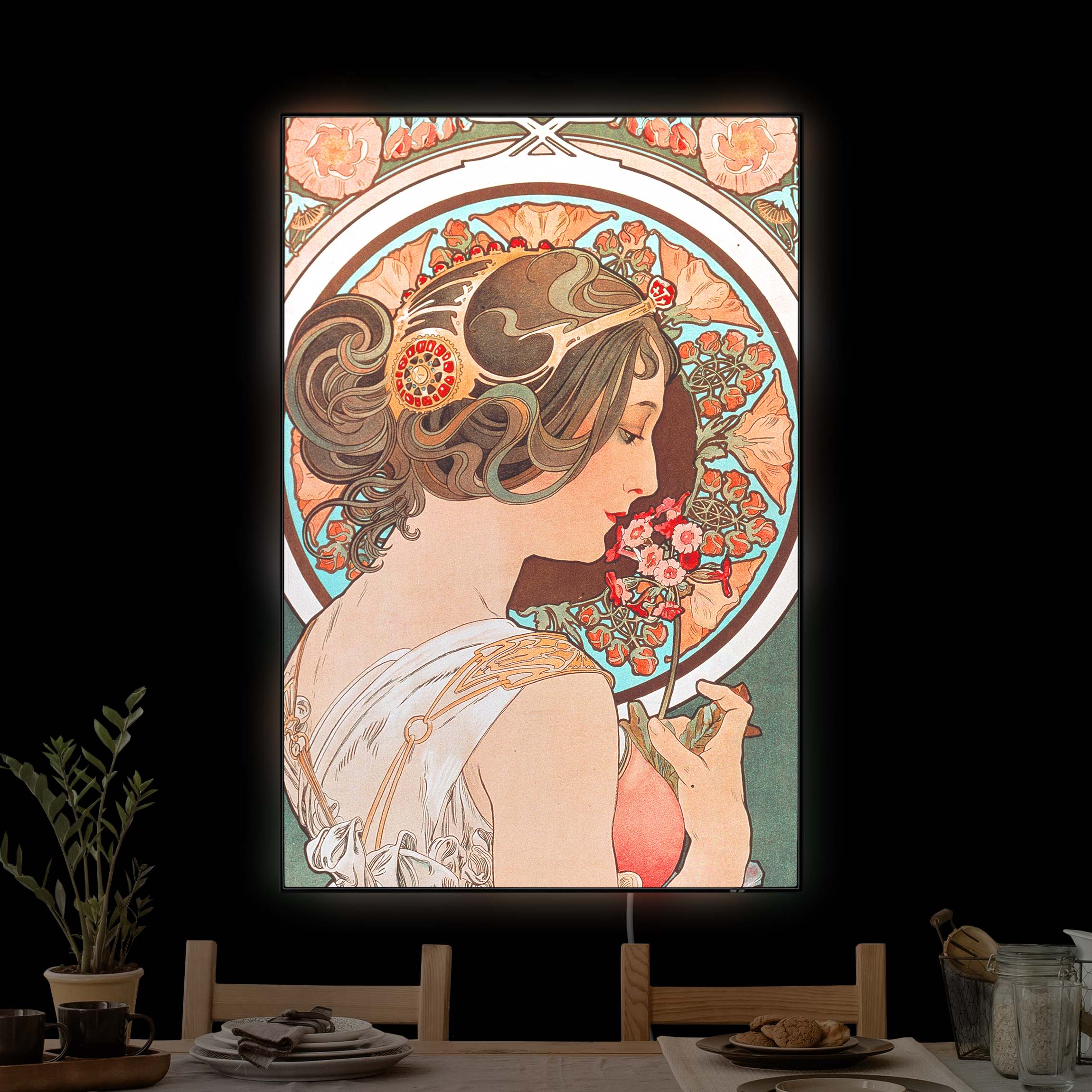 LED-Wechselbild Alfons Mucha - Schlüsselblume günstig online kaufen