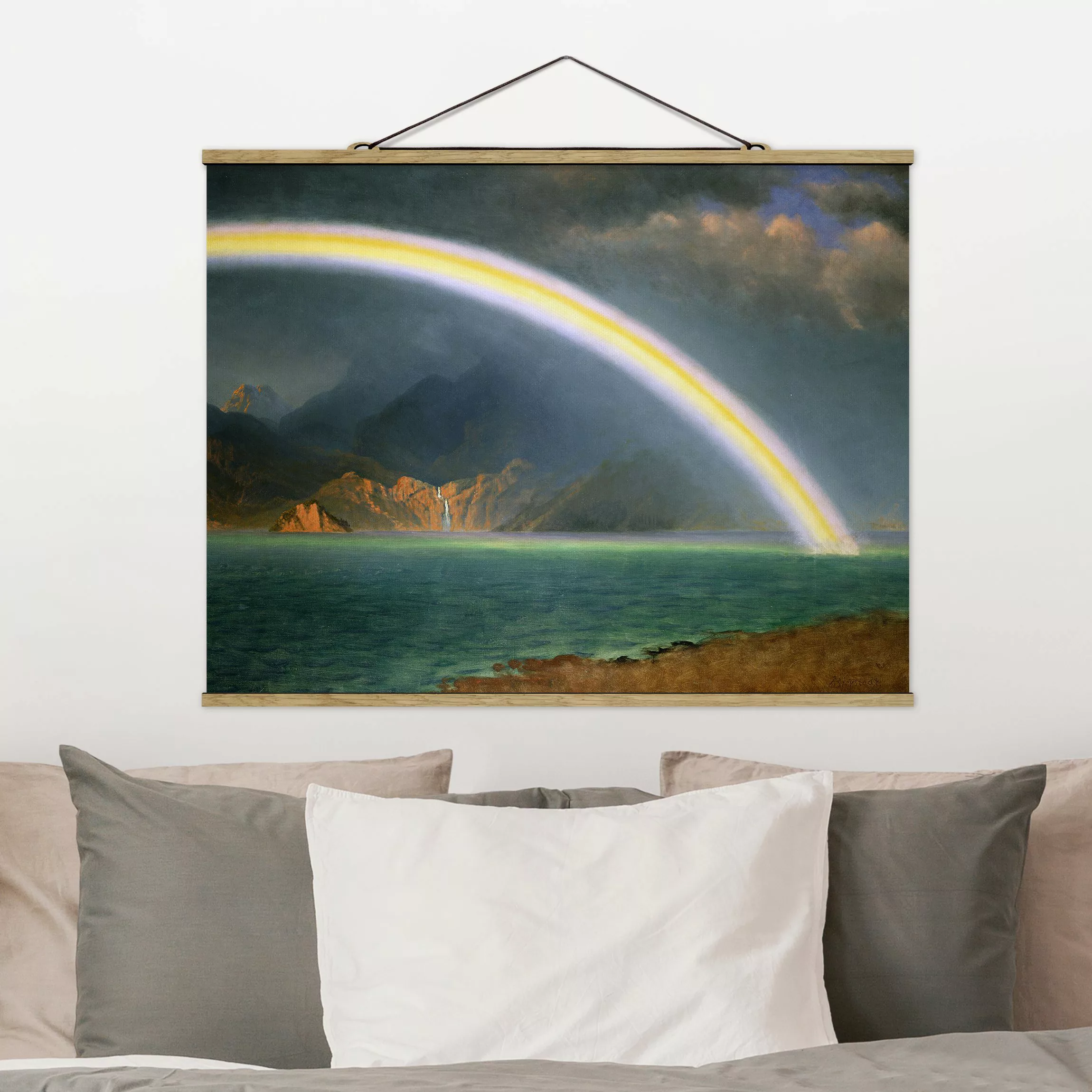 Stoffbild Kunstdruck mit Posterleisten - Querformat Albert Bierstadt - Rege günstig online kaufen