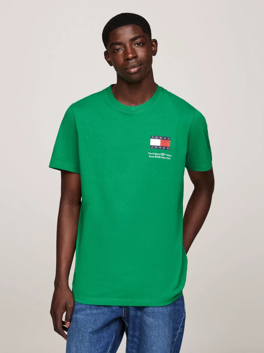 Tommy Jeans T-Shirt "TJM SLIM 2PACK S/S FLAG DNA TEE", mit großem Logodruck günstig online kaufen