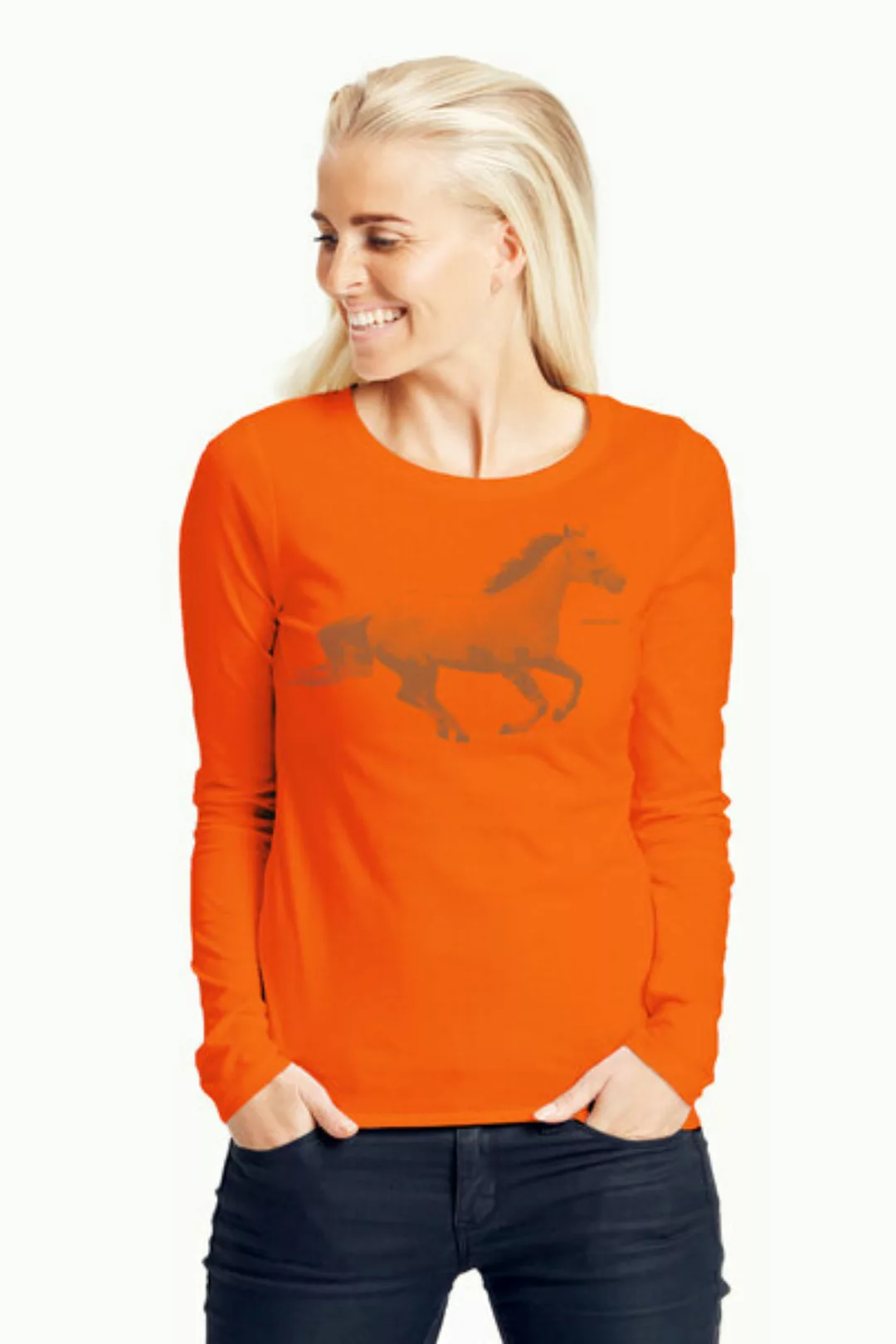 Bio-damen-langarmshirt Horsepower günstig online kaufen