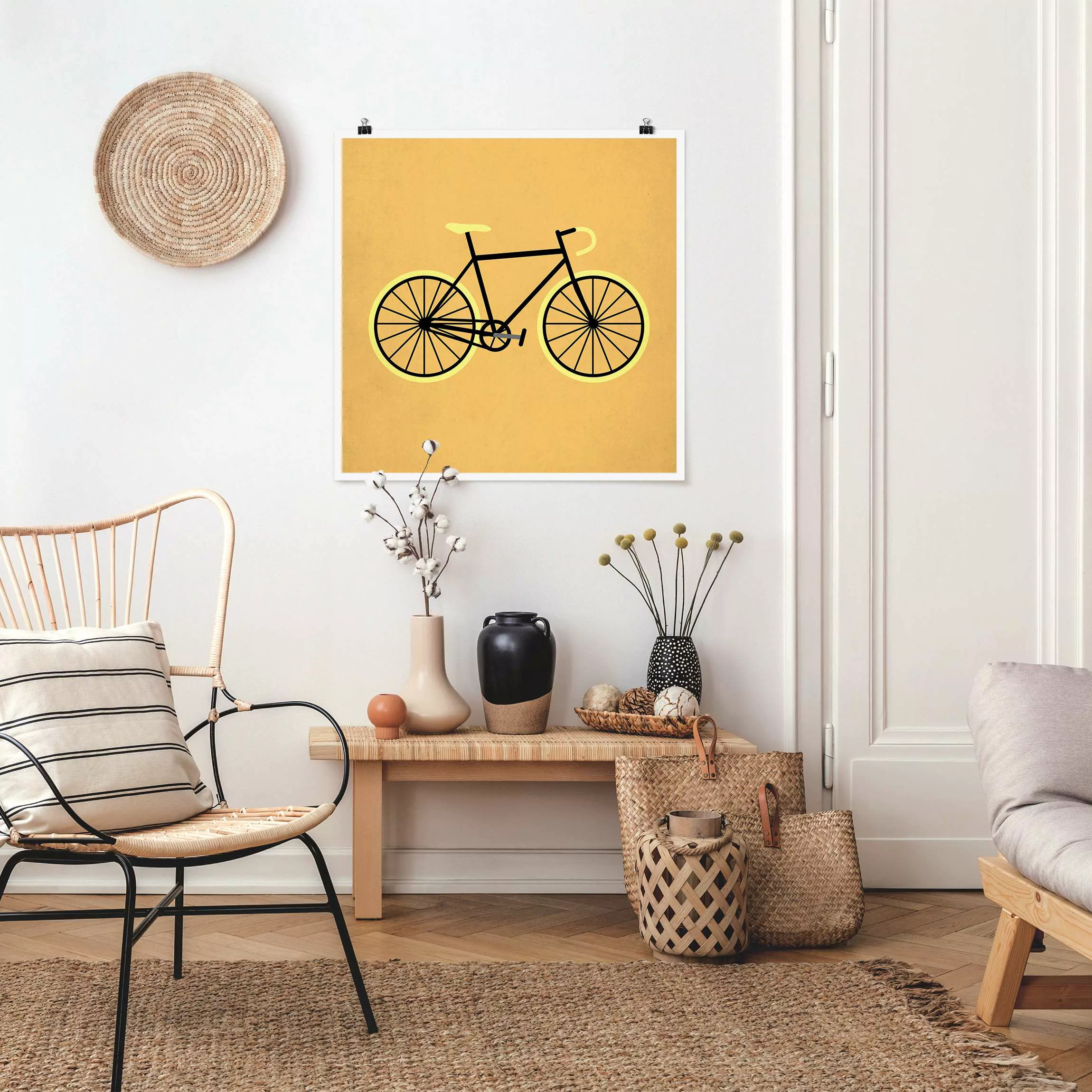 Poster Fahrrad in Gelb günstig online kaufen