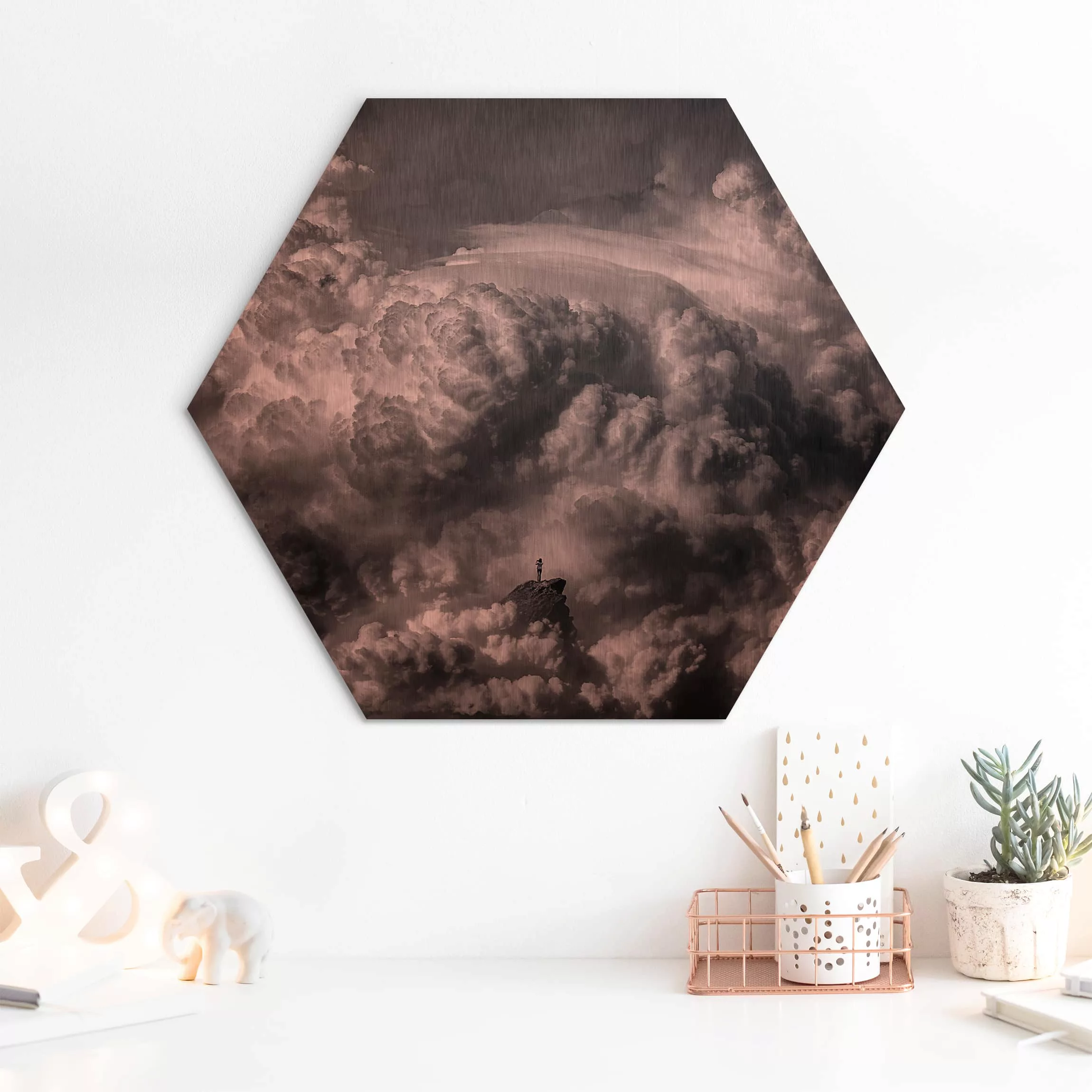 Hexagon-Alu-Dibond Bild Ein Sturm zieht auf günstig online kaufen