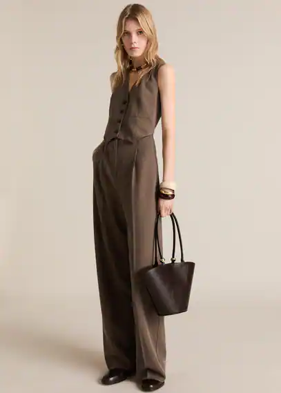 Langer Jumpsuit mit kombiniertem Design günstig online kaufen