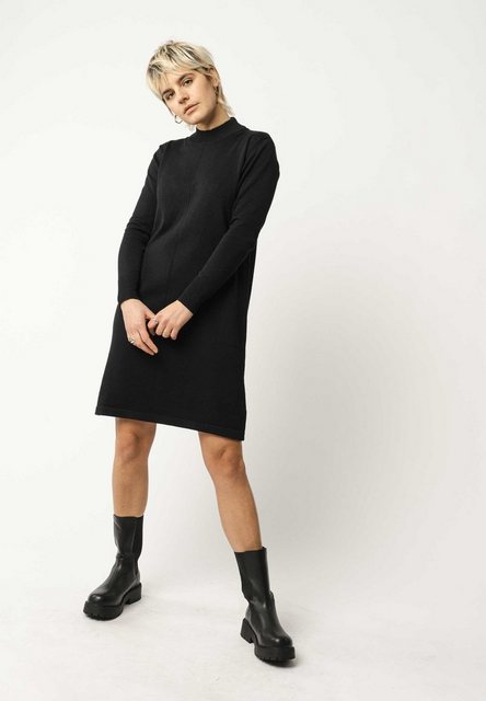 MELA Strickkleid Basic Feinstrick Kleid HARLEEN Fein gerippter Kragen günstig online kaufen