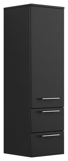 Magnolia Home Hochschrank Hochschrank 120 cm schwarz mit Glaseinlagen günstig online kaufen