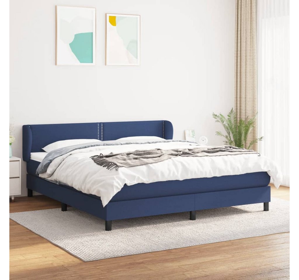 vidaXL Boxspringbett Boxspringbett mit Matratze Blau 180x200 cm Stoff Bett günstig online kaufen