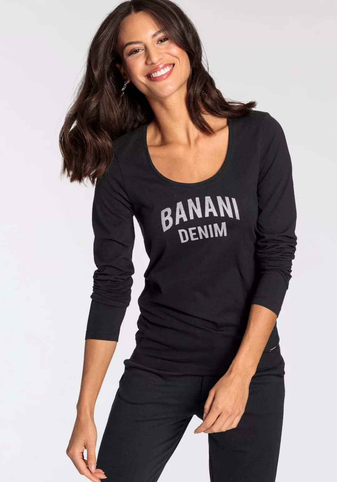 Bruno Banani Langarmshirt, mit Logo-Applikation günstig online kaufen