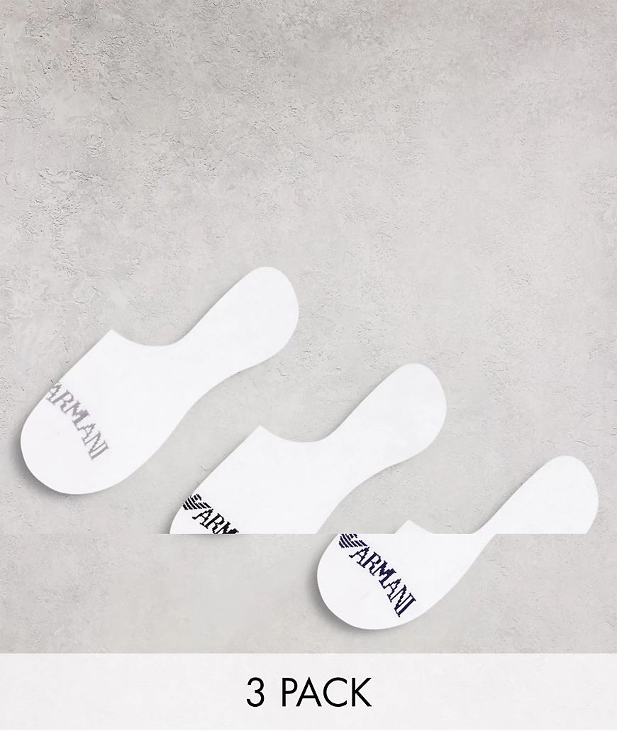 Emporio Armani – Bodywear – Füßlinge in Weiß im 3er-Pack günstig online kaufen