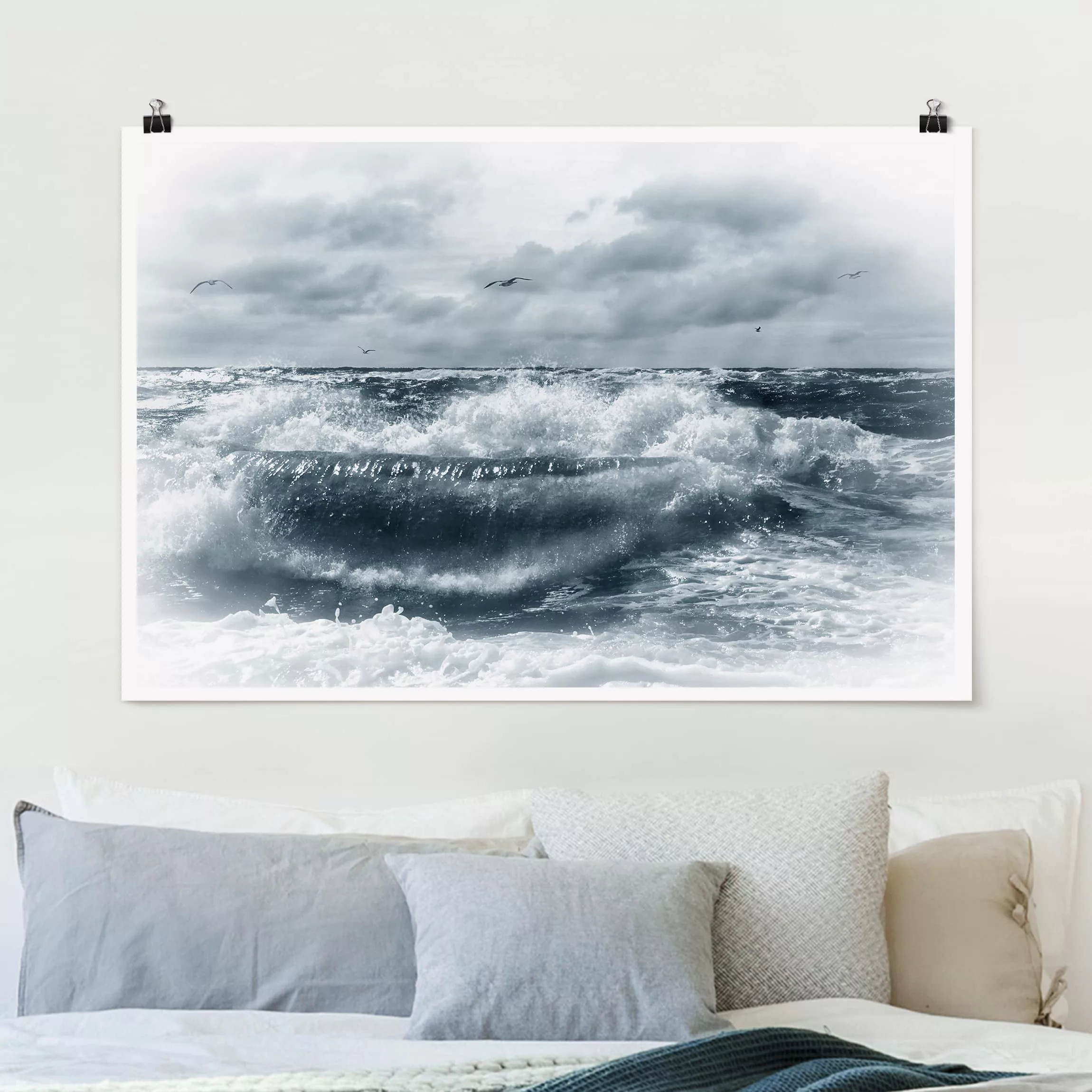 Poster Strand - Querformat No.YK6 Lebendige Nordsee günstig online kaufen