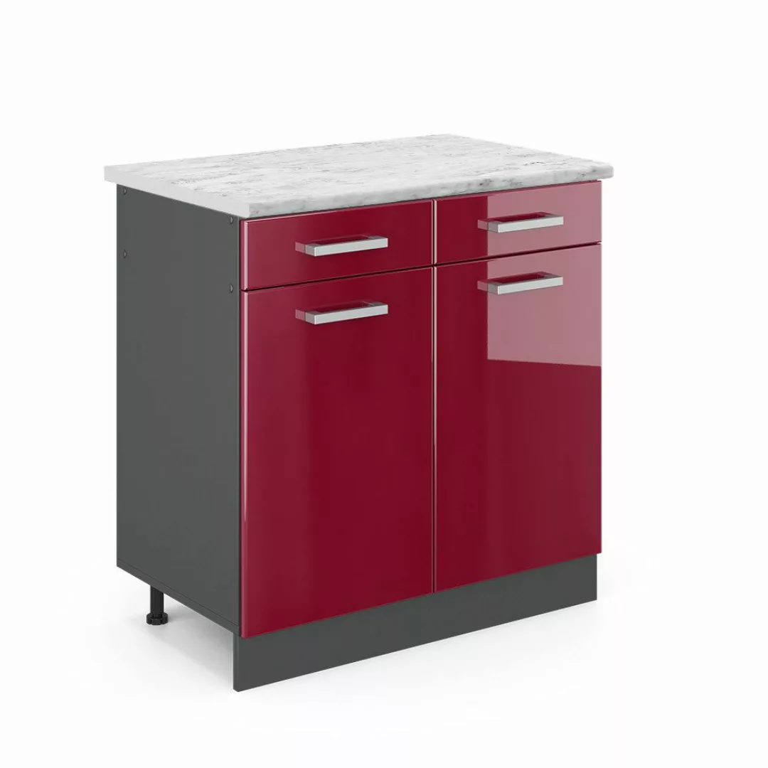 Vicco Eckunterschrank Fame-Line, Dunkelblau Hochglanz/Weiß, 80.5 günstig online kaufen