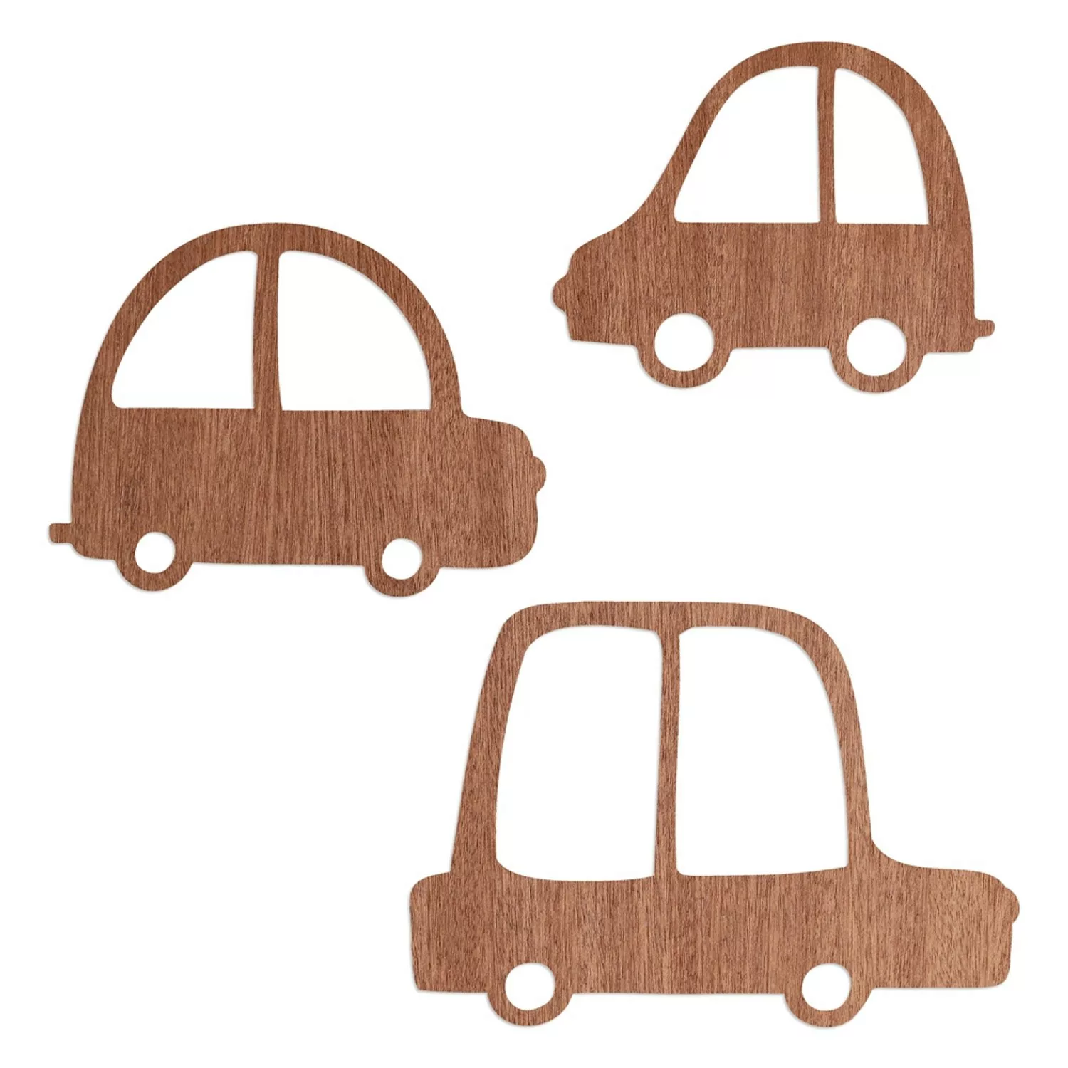 WANDStyle Wanddeko aus Holz Autos 3-teilig 36,5 x 25,5 cm in der Farbe Maha günstig online kaufen